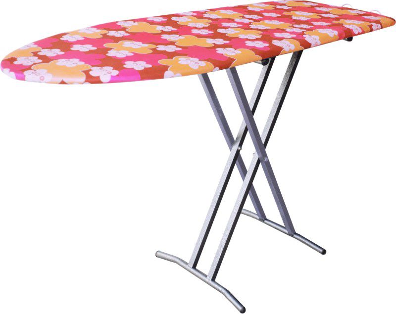 FLIPZON Wooden Self Standing 18" Unique with Iron Stand (Red Flower) Ironing Board