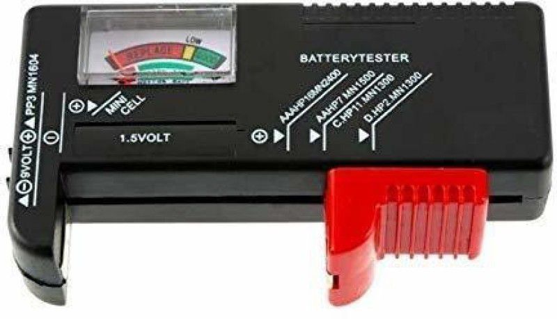 AASTIK SALES Battery Tester for A0A/AAA/C/D/9-volt Rectangular and Button Cell Batteries. Analog Battery Tester