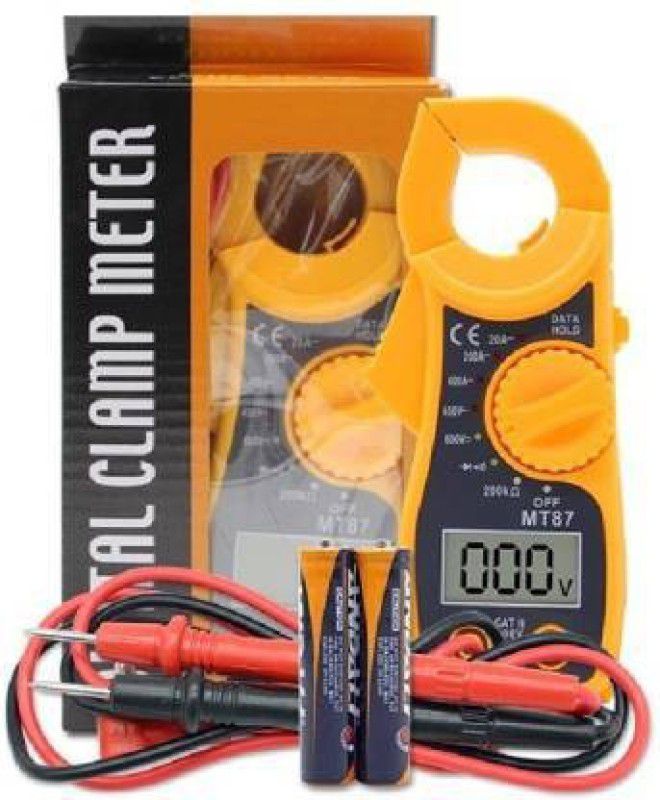 NAFFIE MT 87 Mini Pocket Handheld Portable Digital Clamp Meter Electronic Tester Clamping Meter for Measuring AC/DC Voltage, AC Current, Resistance Digital Voltage Tester