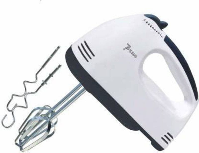 HUDABAR carlett Hand Mixer - 7 Speed Egg Beater with cream Beater 180 W Hand Blender 180 W Electric Whisk  (White)