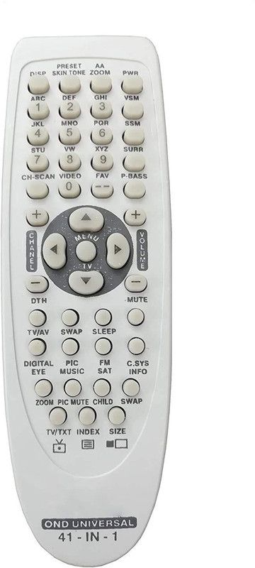 BhalTech URC 48 41 in 1 RC-115 RC-115A RC-115B RC-115D RC-115E Universal Compatible Onida Remote Controller  (White)