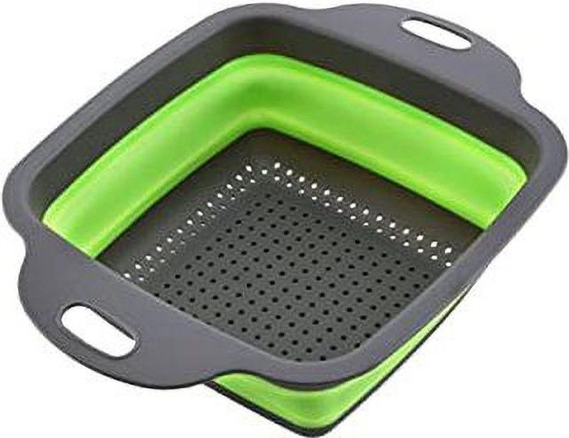 AVS KITCHEN ACCESSORIES Foldable Square Basket-Green Fridge Door Shelf