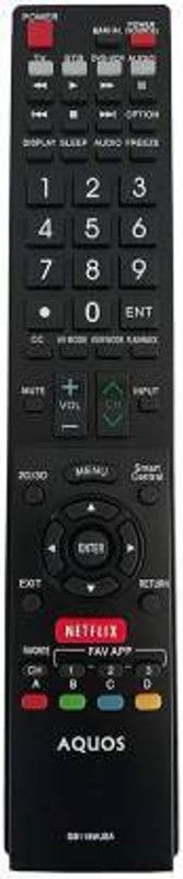 Nij TV Compatible For GB118WJSA LED LCD TV Remote Control With Setting SHARP AQUOS Remote Controller  (Black)