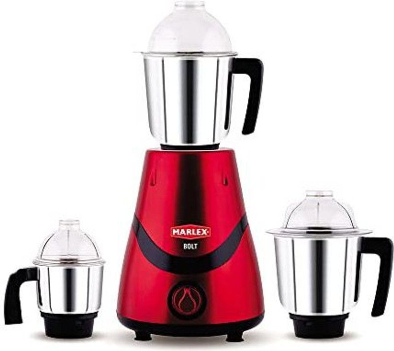 Marlex Metallic Bolt 750 Mixer Grinder (3 Jars, Red, Black)