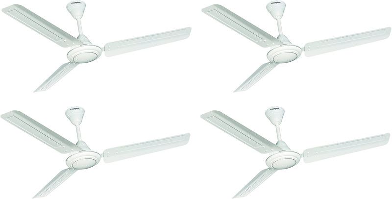 Crompton Ariyabriz Anti Rust pack of 4 1200 mm 3 Blade Ceiling Fan  (opal white, Pack of 4)