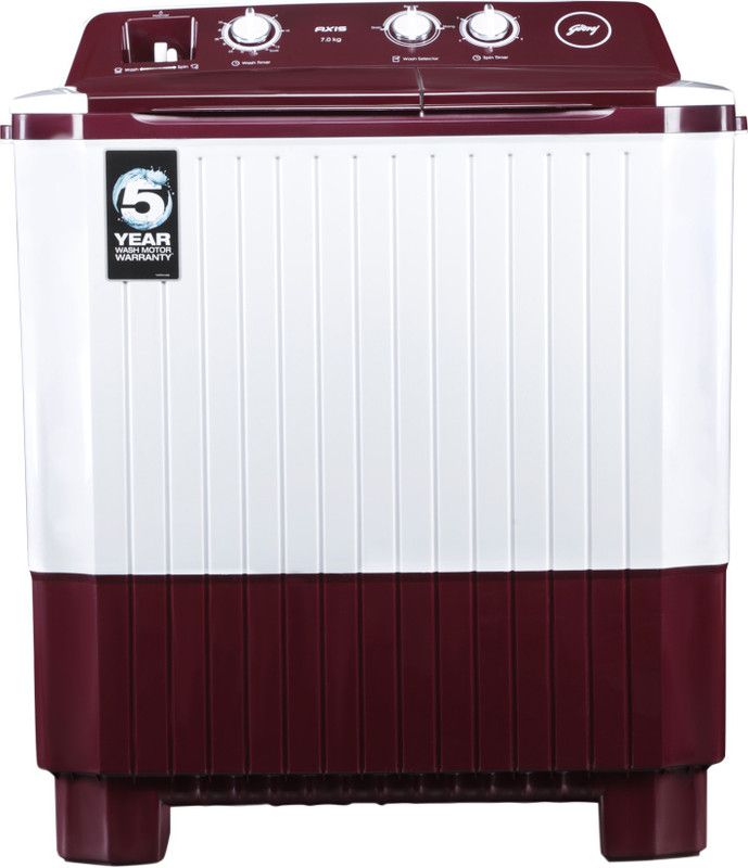 Godrej 7 kg Semi Automatic Top Load Washing Machine Red, White  (WS AXIS 7.0 WNRD PN2 T)