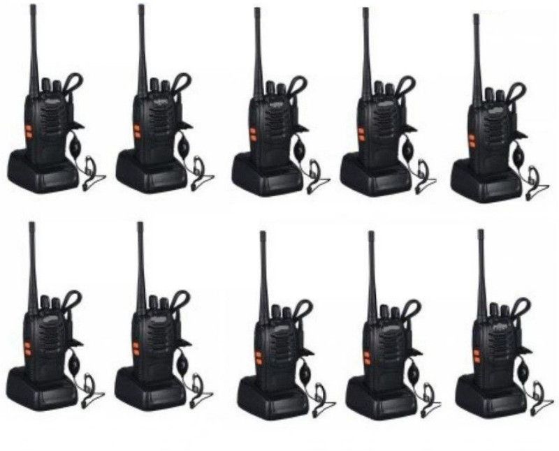 Baofeng Bf-888S With Earphone 10-Way Radios Long Range Walkie-Talkies(Pack of 10) 10Wey Bf-888S Walkie Walkie Talkie  (Black)