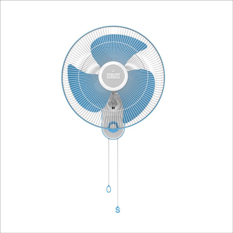 Polycab Aery 400 mm 3 Blade Wall Fan  (White, Blue, Pack of 1)