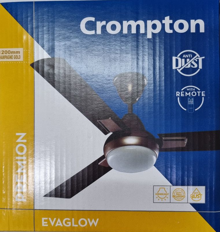 Crompton EVAGLOW 1200 mm 3 Blade Ceiling Fan  (CHAMPAGNE GOLD, Pack of 1)