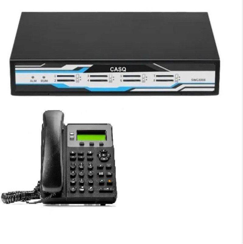 CASQ VoIP GSM Gateway VS-GW1202-8G Corded & Cordless Landline Phone  (Black)