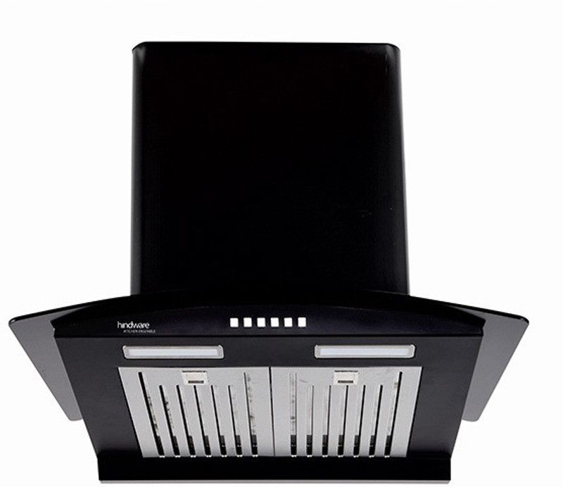 Hindware VICTORIA 60 Cm wall mounted chimney for kitchen, Auto Clean Black Hood 1100 M3/Hr With Free Installation kit (SS Baffle Filter, PUSH BUTTON, Lifetime Warranty) Auto Clean Wall Mounted Chimney  (S.S 1100 CMH)