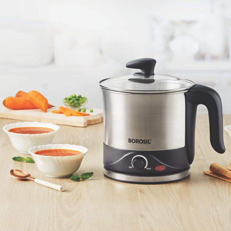 BOROSIL - Omni 1.5L Electric Kettle Electric Kettle  (1 L, Silver and Black)