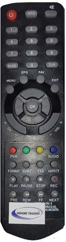 Kishore Traders Compatible Remote Control For Set Top Box Signet Cable, Vasai Cable, Subodhya Cable, D B JEE Cable, Pune Cable, Maland, Link Digital, Bhoomika, Royal Cable, Den Set Top Box Remote Controller  (Black)