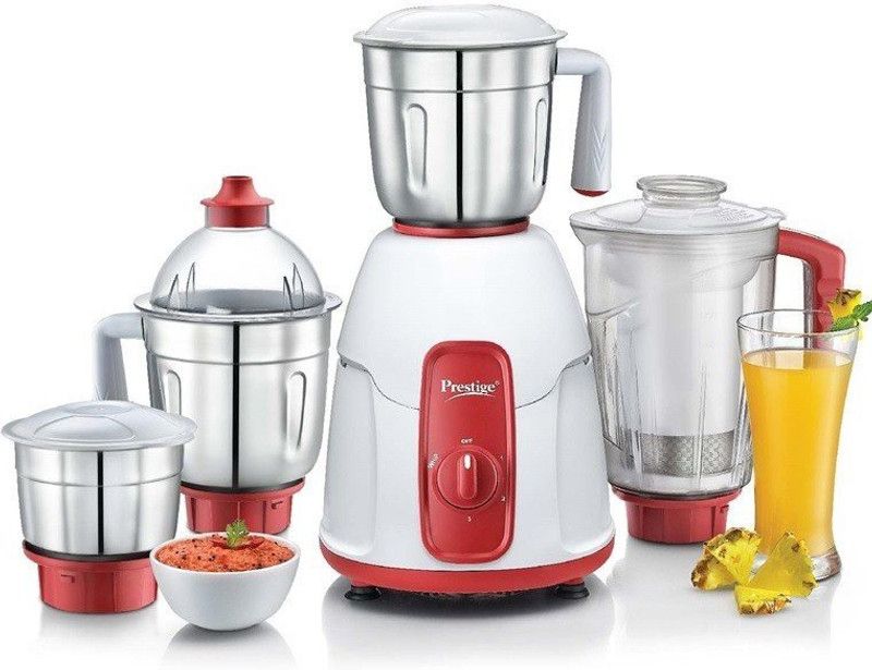 Prestige ELEGANT 750 W Juicer Mixer Grinder (4 Jars, Red)