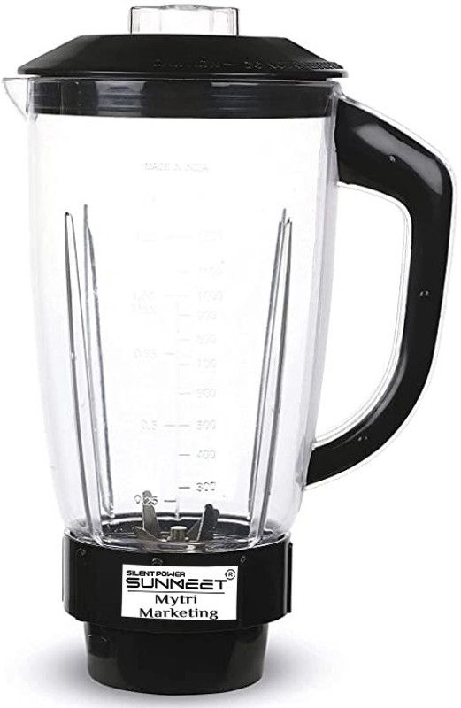 Silentpowersunmeet Heavy Juicer Jar for Mixer Grinder Juicer Jar ABS Plastic Transparent, Black. Mixer Juicer Jar  (1500 ml)