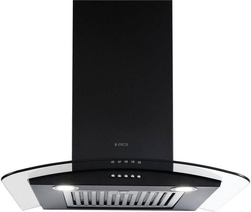 Elica GLACE SF ETB PLUS LTW 60 NERO PB LED with Installation Kit Included Wall Mounted Chimney  (Black 1220 CMH)