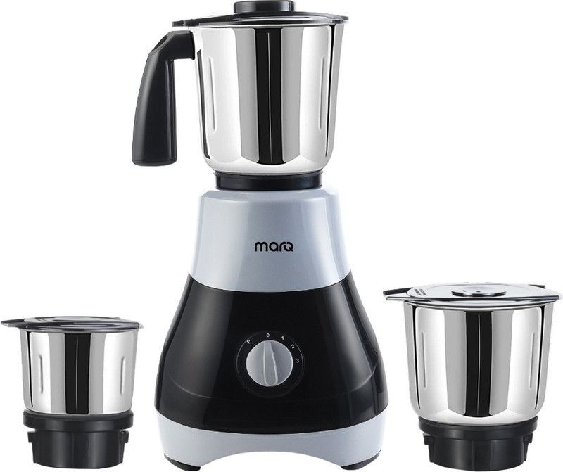 MarQ by Flipkart Melange KitchenPro 500 W Mixer Grinder (3 Jars, Grey, Black)