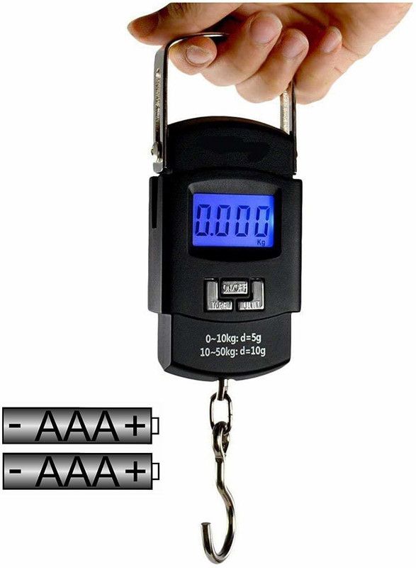 MAITRI ENTERPRISE Dhaneshwari 50Kg Portable Hanging Luggage Weight Machine Digital Weighing Scale  (Black)