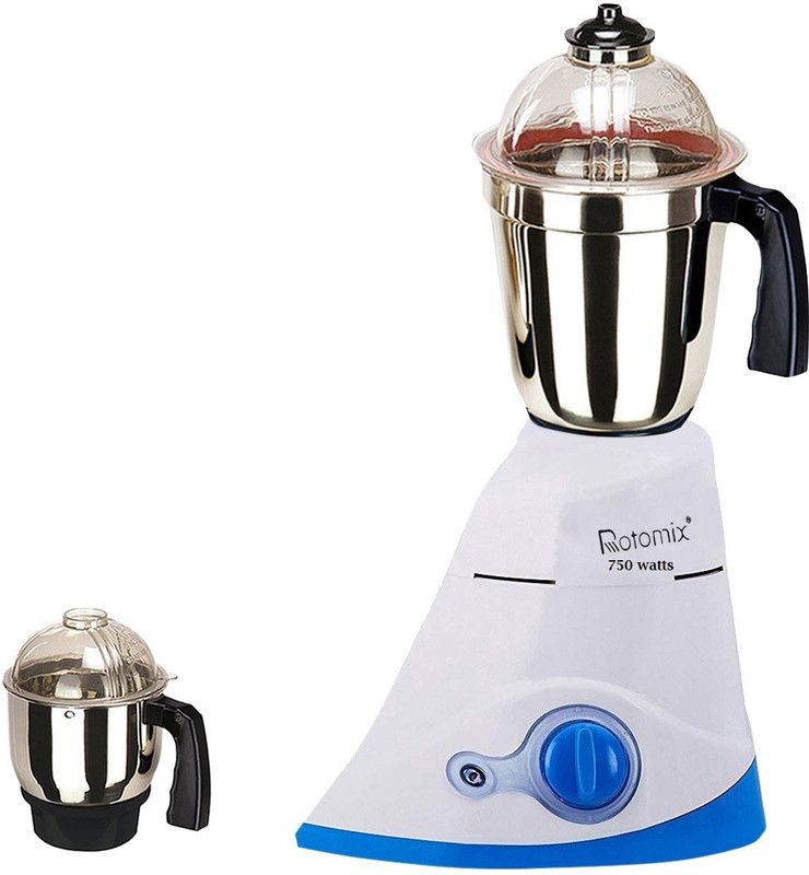 Rotomix Mixer Grinder with 2 Jar (1 Large Jar and 1 Chuntey Jar)-SA20-Roto-338 750 Mixer Grinder (2 Jars, White Blue)