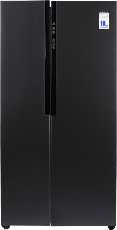 Haier 565 L Frost Free Side by Side Inverter Technology Star Refrigerator  (Black Steel, HRF-619KS)
