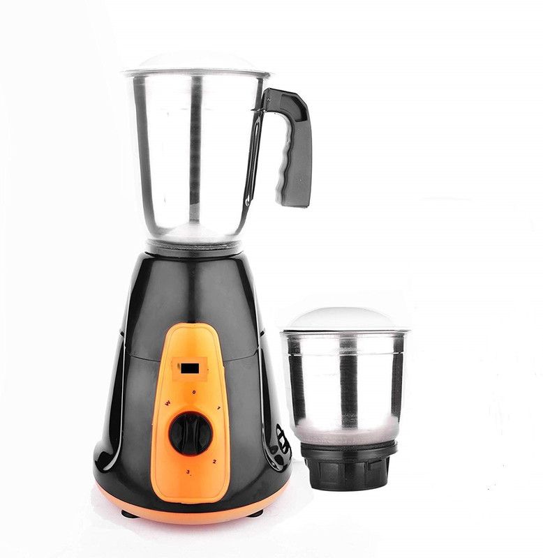 Elvin 500 WATT 2 JAR MIXER GRINDER 500 Mixer Grinder (2 Jars, Black, Orange)