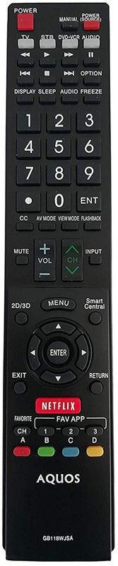 LipiWorld GB118WJSA LED LCD TV Remote Control Compatible for LED/LCD Sharp AQUOS Remote Controller  (Black)