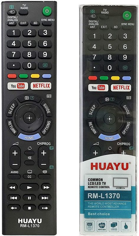 Nij Compatible For RM-L1370 HUAYU LCD/LED TV with You Tube & Netflix Remote Control SONY Remote Controller  (Black)