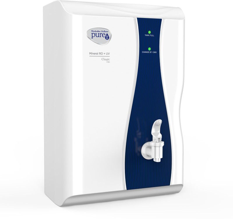 Pureit Mineral 6 L RO + UV Water Purifier  (WHITE BLUE)