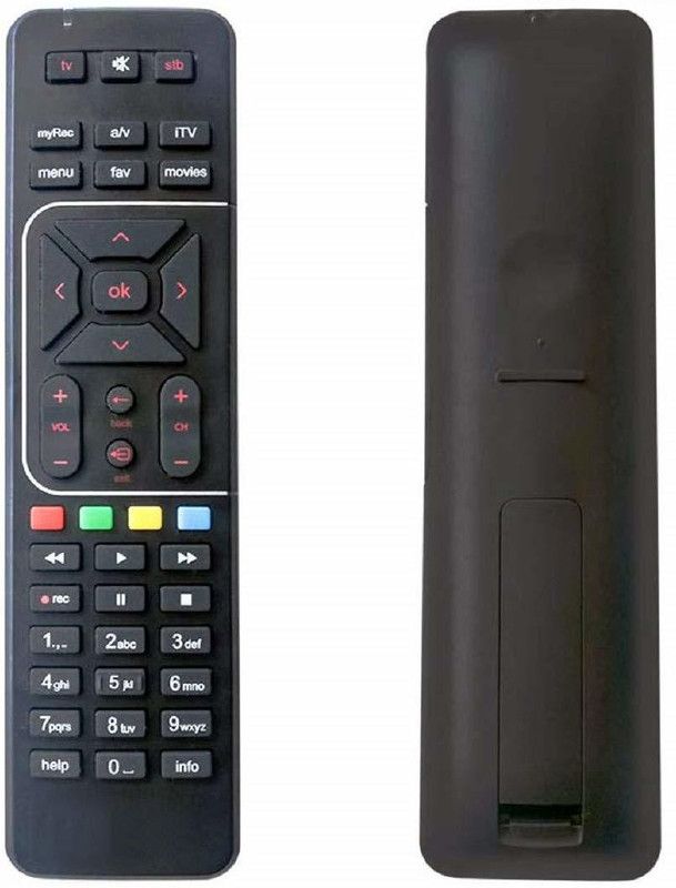 YKA Universal Remote Control Compatible for AirTel Digital DTH Set-Top Box HD & SD Remote Controller  (Black)