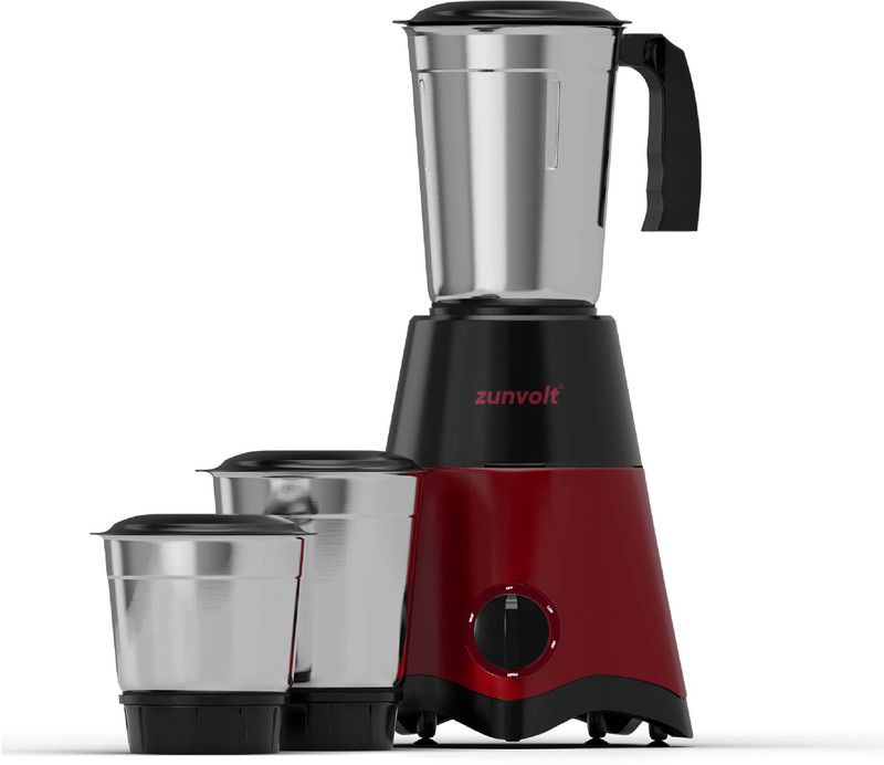 ZunVolt Power Pro MG5 500 Mixer Grinder (3 Jars, Maroon, Black)