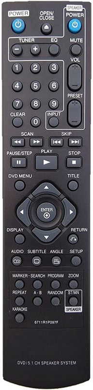 SHIELDGUARD Remote Control 6711R1PO97F DVD 5.1 CH Speaker System Compatible for LG Remote Controller  (Black)