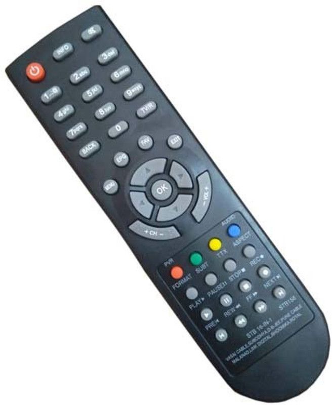 MASE Compatible Signet Cable Set Up Box Signet, Vasai Cable, Subodhya Cable, D B JEE Cable, Pune Cable, Maland, Link Digital, Bhoomika, Royal Cable, Den Remote Controller  (Black)