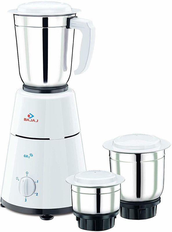 BAJAJ GX-1 B00BMP97OC 500 Mixer Grinder (3 Jars, Multicolor)