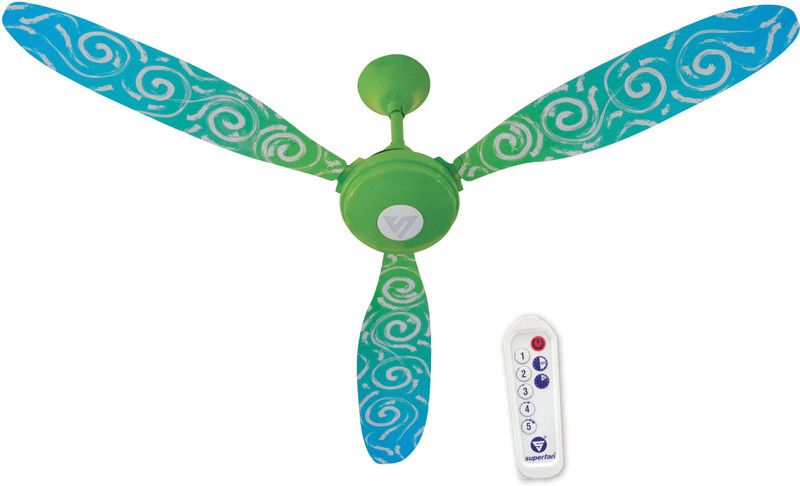 Superfan SUPER X1 DECO Air - 1200mm (48") Super Energy Efficient 35W BLDC Ceiling Fan With Remote Control - 5 Star Rated 1200 mm BLDC Motor with Remote 3 Blade Ceiling Fan  (Multicolor, Pack of 1)