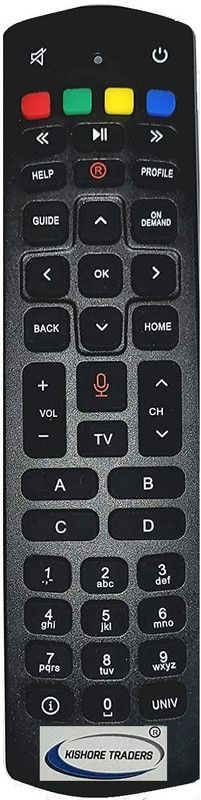 Kishore Traders Compatible Remote Control for Hd Set Top Box with Voice Function Jio Fiber Set Top Box Remote Controller  (Black)