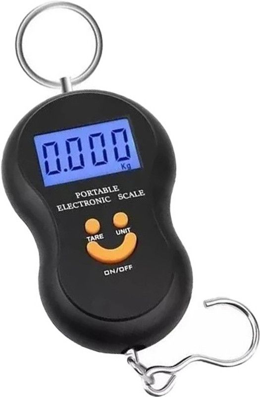 Glancing Electronic Weighing Scale- 10g-50Kg Digital Hanging Luggage Fishing Portable Weight Scale Taraju Tarazu Kata L/38/AGA Luggage Weighing Scale  (Black)