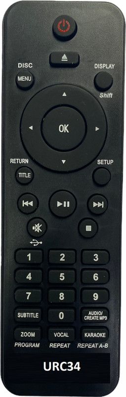 Upix URC34 DVD Remote Philips DVD (EXACTLY SAME REMOTE WILL ONLY WORK) Remote Controller  (Black)