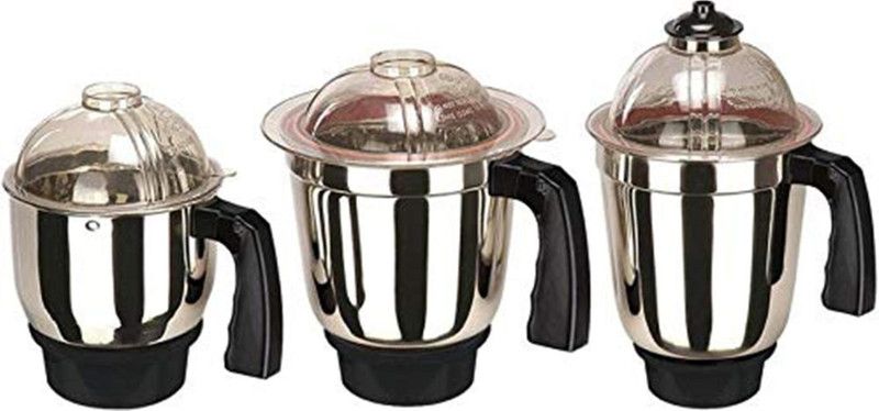 Su-mix Sets of 3 Steel Jars (1 Chutney Jar, 1 Medium Jar, 1 Large Jar) Black SAS20 Mixer Juicer Jar  (1000 ml)