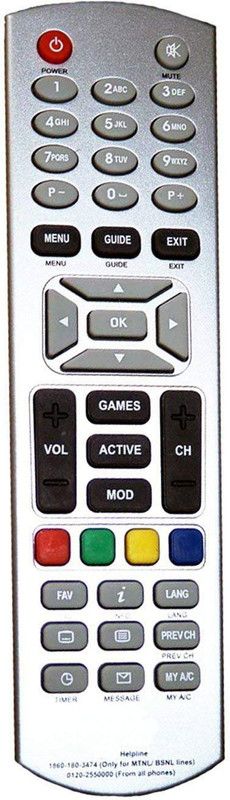 MASE Compatible Dish TV SILVER DISH TV Remote Controller  (Silver)