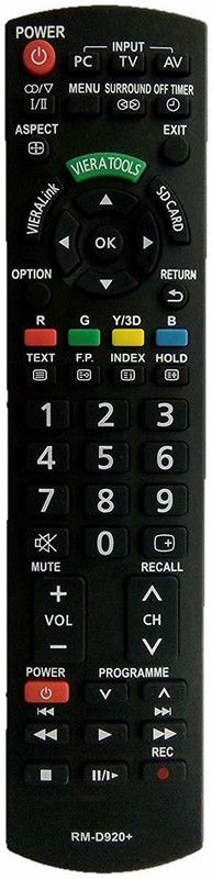BhalTech RM-D920+ LED LCD TV Universal Remote Control Panasonic Remote Controller  (Black)