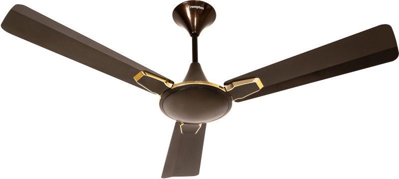 Crompton Aura 2 Prime AntiDust 1200 W Silent Operation 3 Blade Ceiling Fan  (Bakers Brown Gold, Pack of 1)