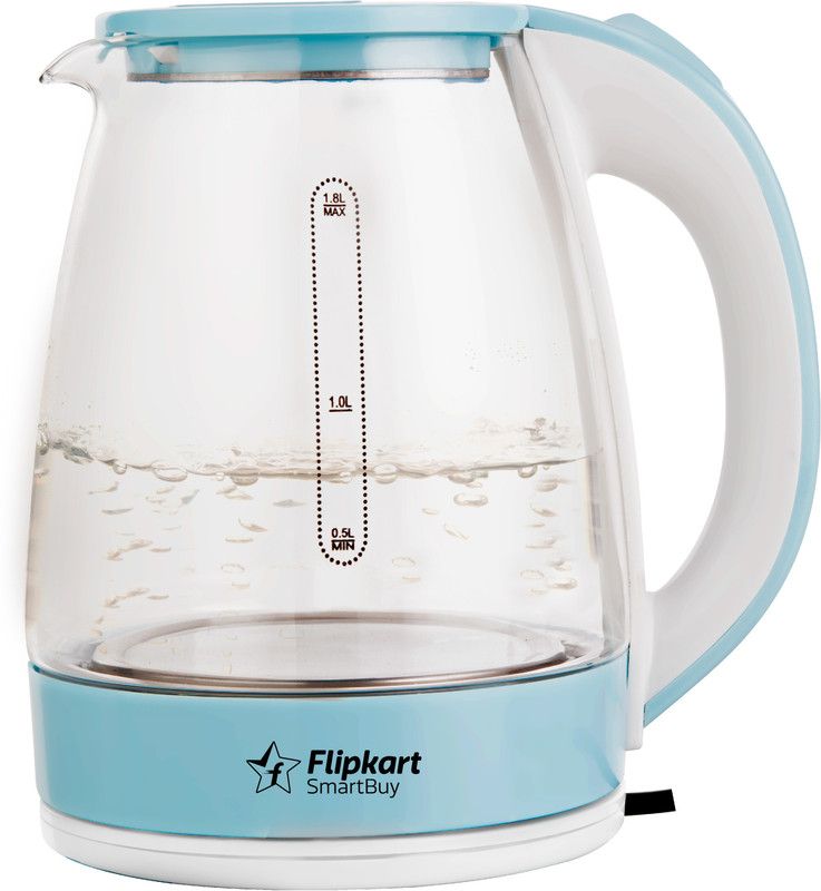 Flipkart SmartBuy Glass Electric Kettle  (1.8 L, Silver, Blue)