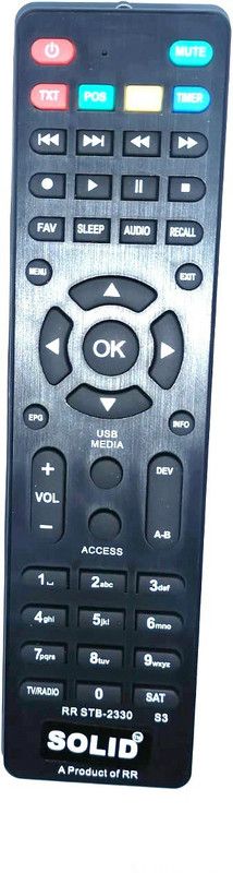 SGUV HD Set Top Box compatible remote controller RR STB-2330 Solid Remote Controller  (Black)