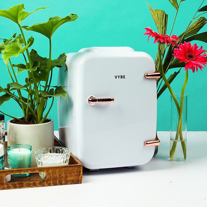 VYBE FK_VYBE1001 Vybe Mini Beauty Fridge (4 Liter): AC/DC Portable Thermoelectric Cooler & Warmer 4 L Compact Refrigerator  (Blue)