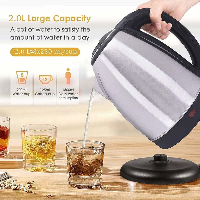 MAITRI ENTERPRISE electric kettle Electric Kettle (2 L, silver&black) Beverage Maker  (2 L, Silver , Black)