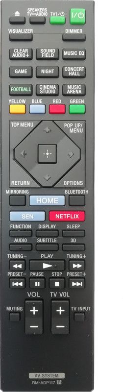 LipiWorld RM-ADP117 Home Theatre AV System Remote Control for Sony Remote Controller  (Black)