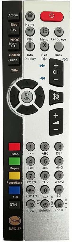 SHIELDGUARD Universal Remote Control Compatible for DVD LED/LCD TV with D2H Videocon Remote Controller  (Grey)