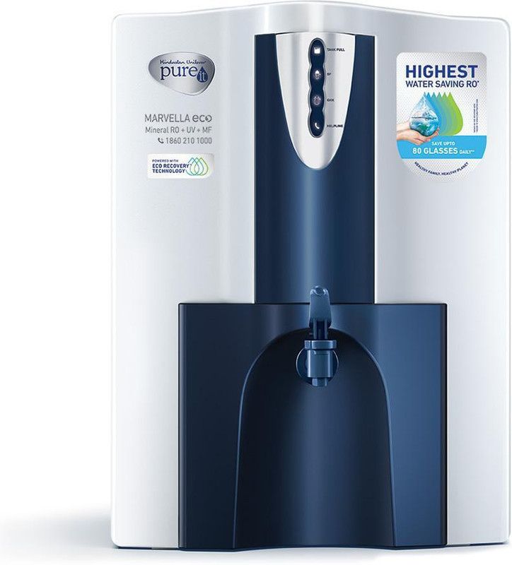 Pureit Marvella 10 L RO + UV Water Purifier  (White & Blue)