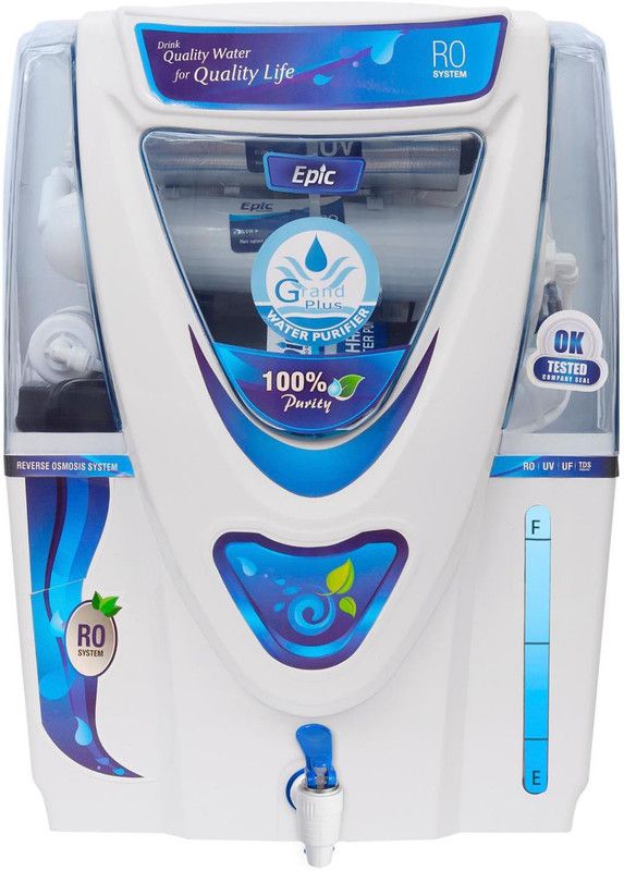 Grand plus EPIC 12 L RO + UV + UF + TDS Water Purifier  (WHITE AND BLUE)
