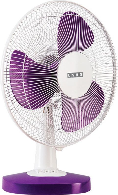 USHA MIST AIR DUOS 400 mm 3 Blade Table Fan  (PURPLE, Pack of 1)